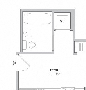 1BR 1Bth - 2 Floorplan 1BR 1Bth - 2 Floorplan at The Ashley